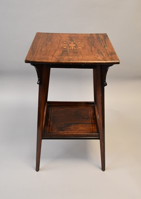 Lot 619 - An Edwardian rosewood veneered square occasional table