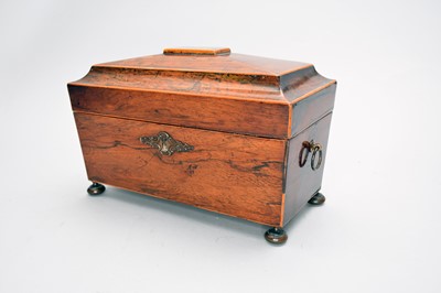 Lot 535 - A 19th century rosewood tea caddy