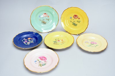 Lot 419 - Six Spode harlequin botanical plates