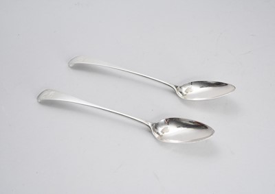 Lot 326 - A pair of George III Newcastle silver basting spoons