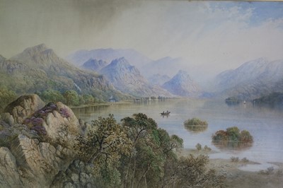 Lot 438 - Cornelius Pearson (British 1805-1891) Large Watercolour of Derwentwater