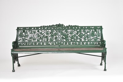 Lot 354 - A Coalbrookdale 'Nasturtium' pattern garden bench