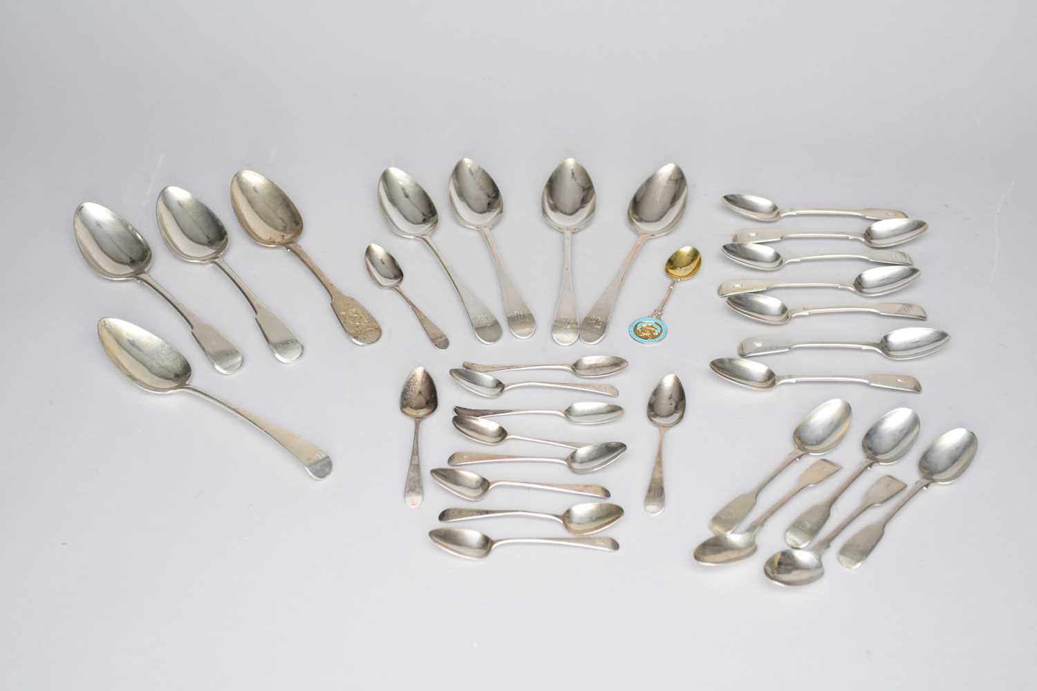 Lot 342 - A collection of silver flatware