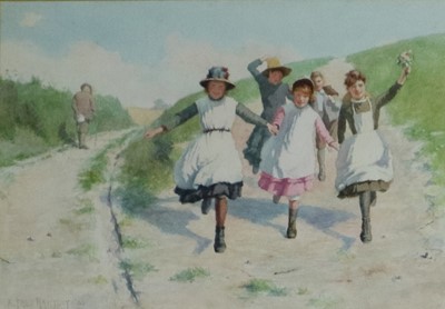 Lot 286 - Alfred Hartley (British, 1855-1933), 'Different Paths', watercolour