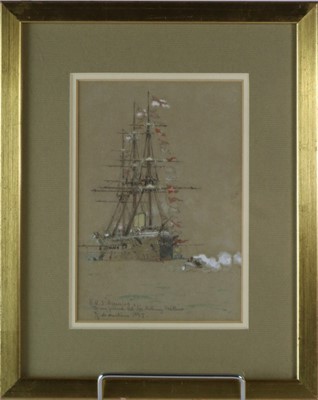 Lot 214 - Edoardo Frederico de Martino (1838-1912), HMS Hercules