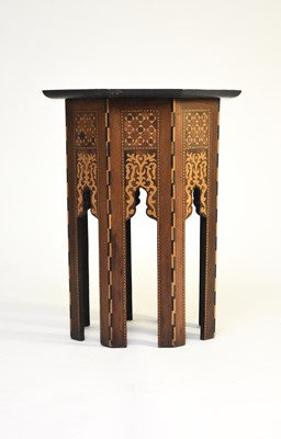 Lot 410 - A late 19th century Ottoman octagonal table, inlaid with mother-of-pearl