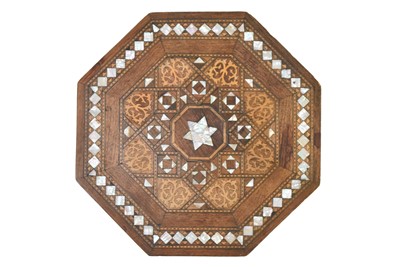 Lot 410 - A late 19th century Ottoman octagonal table, inlaid with mother-of-pearl