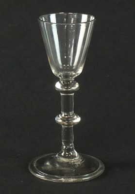 Lot 282 - Mid-18th century light baluster wine glass