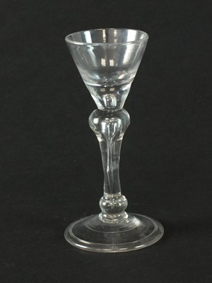 Lot 287 - An eighteenth-century baluster wine glass