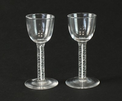 Lot 296 - Two opaque twist wine glasses