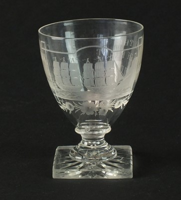 Lot 298 - Naval Interest glass rummer 'Capture of Gibraltar'