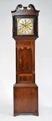 Lot 581 - A George III oak and mahogany brass dial longcase clock, Joseph Brown of Worcester