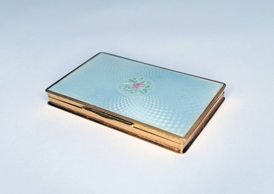 Lot 351 - A silver gilt and guilloche enamel card case