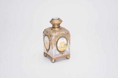 Lot 523 - A 19th century gilt metal mounted 'Grand Tour' scent bottle