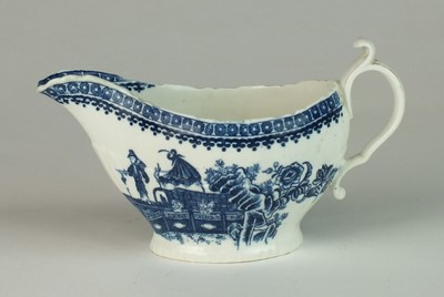 Lot 253 - Caughley sauce boat, circa 1782-90