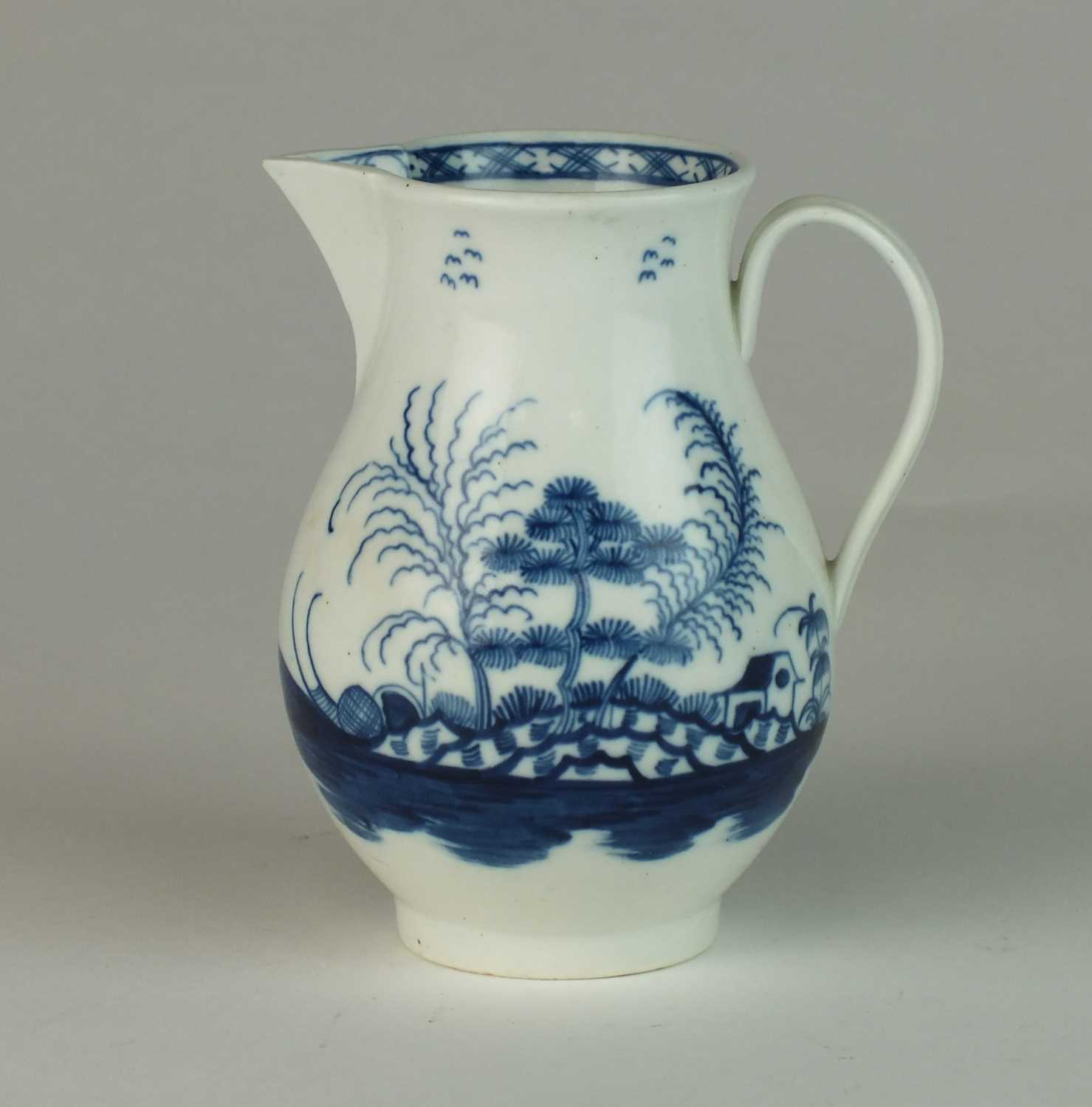 Lot 257 - Caughley 'Rock Strata Island' sparrow beak jug