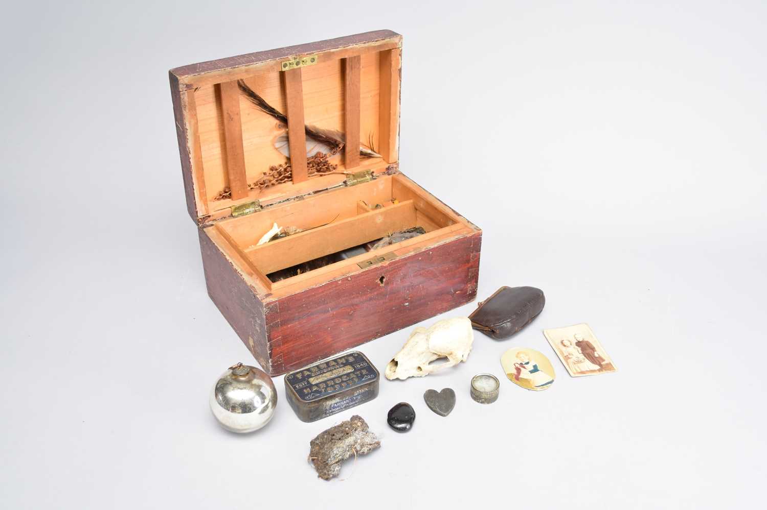 Lot 492 - A 19th century stained pine ‘witches’ box