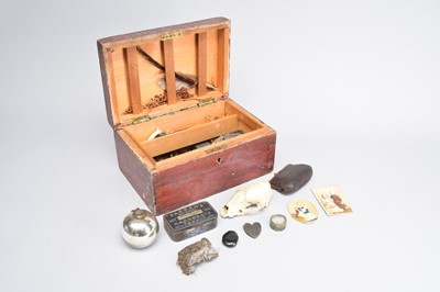 Lot 492 - A 19th century stained pine ‘witches’ box