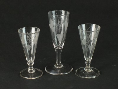 Lot 314 - Three 18th-century ale glasses