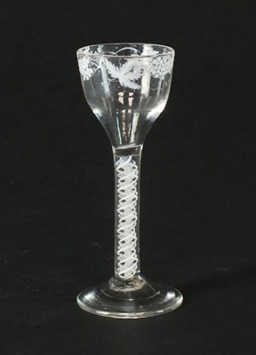 Lot 324 - Beilby enamelled wine glass, circa 1765