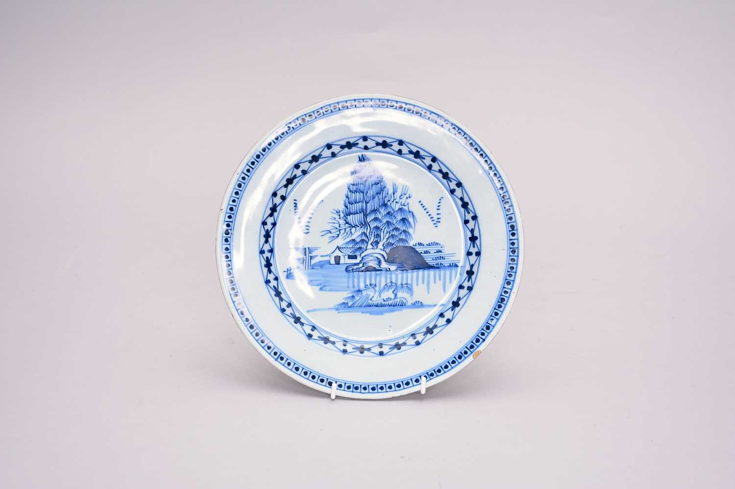 Lot 411 - An English delft plate by Abigail Griffith, circa 1765-75