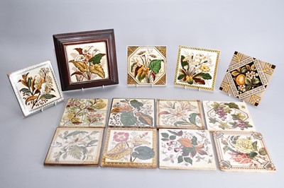 Lot 418 - A collection of late 19th century floral printed tiles