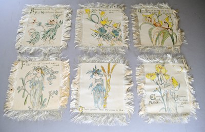 Lot 572 - After Walter Crane, a set of six silks from Flora's Feast