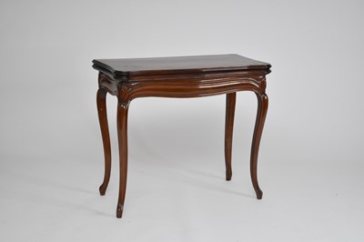 Lot 501 - A late Victorian mahogany serpentine fold-over card table