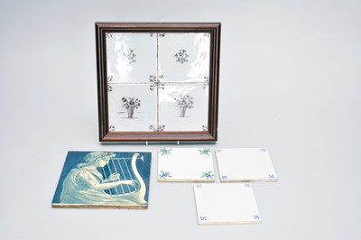 Lot 389 - A collection of delft tiles and a Maw & Co tile