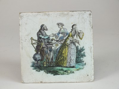Lot 278 - Three Liverpool delft tiles, circa 1770