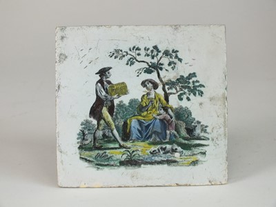 Lot 278 - Three Liverpool delft tiles, circa 1770
