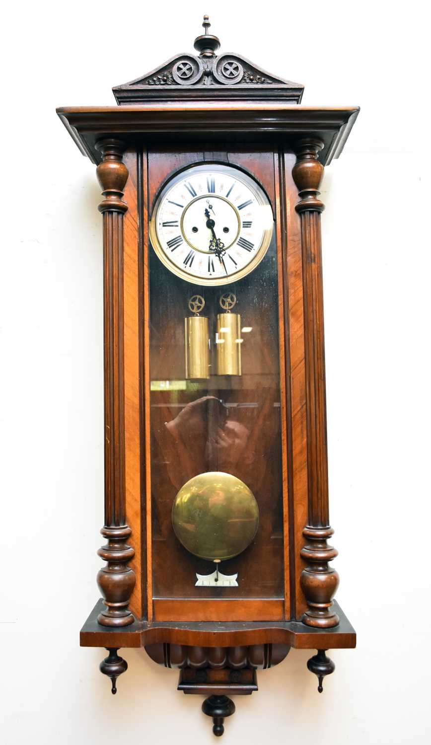 Lot 577 - A Gustav Becker mahogany Vienna wall clock
