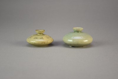 Lot 229 - Two Korean celadon jarlets, Goryeo Dynasty