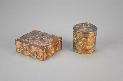 Lot 459 - Two Japanese tinned copper boxes, Taisho period