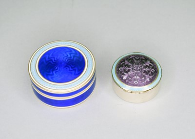 Lot 316 - Two silver gilt and enamel boxes