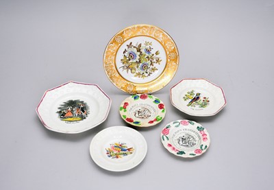 Lot 424 - A Derby (King Street) cabinet plate and small group of nursery plates