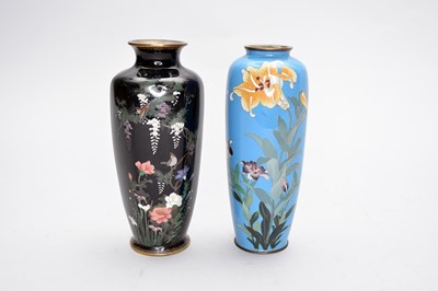 Lot 218 - Two Japanese cloisonne vases, Meiji period