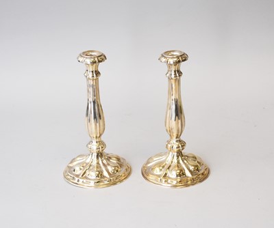 Lot 7 - A pair of 19th century Austrian silver candlesticks