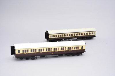 Lot 553 - An E.K.Models, O-gauge, scale model, passenger carriage, with another (2)