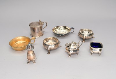 Lot 12 - A collection of silver cruets