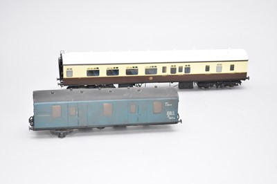 Lot 560 - An E.K.Models-type, O-gauge, scale model, GWR passenger carriage, plus another (2)