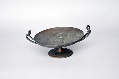 Lot 394 - A French bronze kylix shape pedestal dish