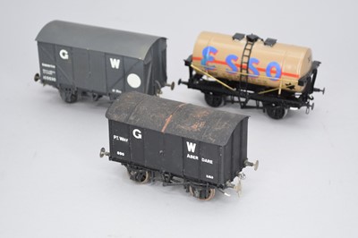 Lot 557 - A good O-gauge model of a goods wagon, 'Esso', with two further goods wagons (3)