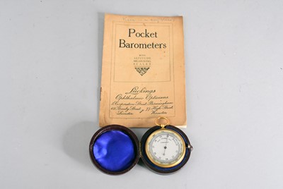 Lot 574 - A gilt brass pocket aneroid barometer
