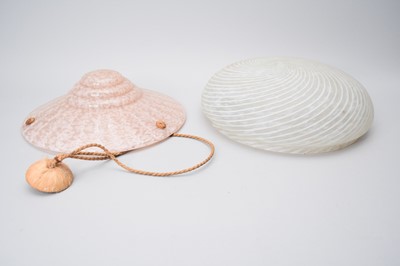 Lot 397 - Two inter-war period glass ceiling light shades or plafonnier