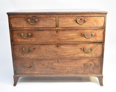 Lot 527 - A George III mahogany veneered chest of drawers
