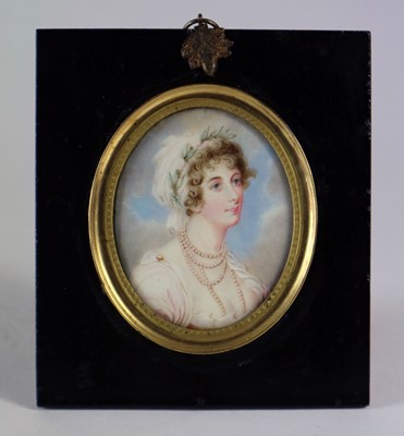 Lot 249 - British School (Early 19th Century) Portrait Miniature of a Lady with Rope Pearls
