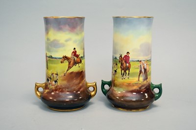 Lot 290 - A pair of Royal Doulton fox hunting vases