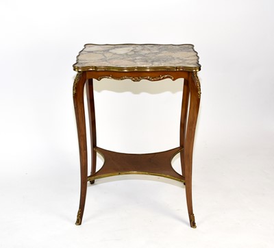 Lot 524 - An early-mid 20th century, Louis XV style marble-topped, brass mounted occasional table