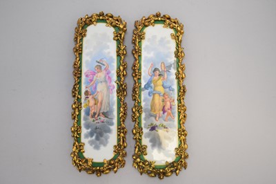 Lot 309 - A pair of painted porcelain plaques, late 19th century